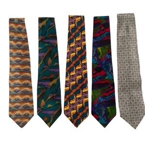 Vintage Jerry Garcia Silk Tie Bundle Abstract Art Psychedelic 5 Pack